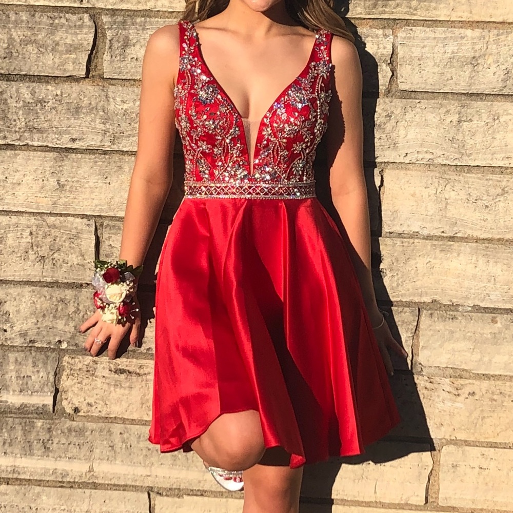 Red Short Homecoming Dress